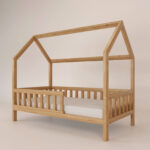 bezbarwne łóżko domek bez szuflady szczebelki prostokątne lub okrągłe